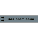 [99C670NAS] 99C670NAS - foglio da 5 etichette fondo grigio "GAS PROMISCUO"freccia sinistra