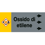 [99C680NCD] 99C680NCD - foglio da 5 etichette fondo grigio"OSSIDO DI ETILENE" destra