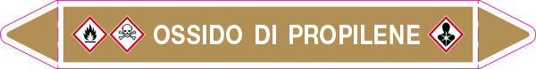 [99C690B] 99C690B - foglio da 5 etichette autoadesive con frecce+simb OSSIDO DI PROPILENE