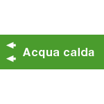 [99C750NBS] 99C750NBS - foglio da 5 etichette fondo verde" ACQUA CALDA"sinistra