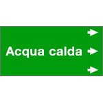 [99C750NED] 99C750NED - Etichetta fondo verde "ACQUA CALDA" destra