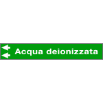 [99C770NAS] 99C770NAS - foglio da 5 etichette fondo verde "ACQUA DEIONIZZATA"freccia sinistra