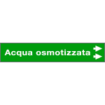 [99C890NAD] 99C890NAD - foglio da 5 etichette fondo verde "ACQUA OSMOTIZZATA"freccia destra