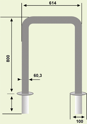 [AS136] AS136 - Archetto antisosta inox tubo diametro 60 mm