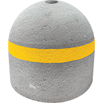 [BC260G] BC260G - Base cemento con foro diametro 60mm per palo,+ banda gialla