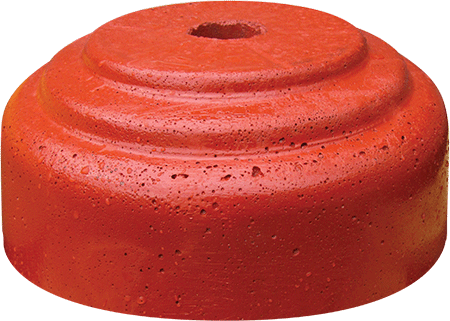 [BC48R] BC48R - Base cemento Kg 31 per paletti parapedonali d.48 colore ROSSO