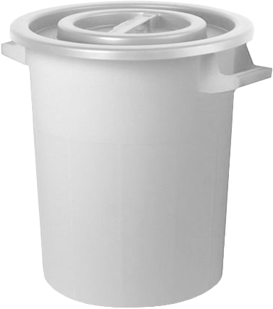 [BIC050W] BIC050W - Bidone in polietilene bianco con manici da litri 50