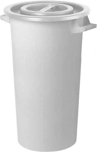 [BIC121W] BIC121W - Bidone in polietilene bianco con manici da litri 120