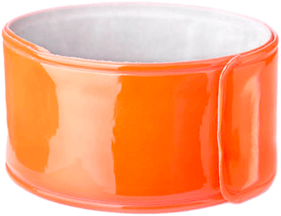[BR07A] BR07A - Bracciale arancione retroriflettente chiusura velcro