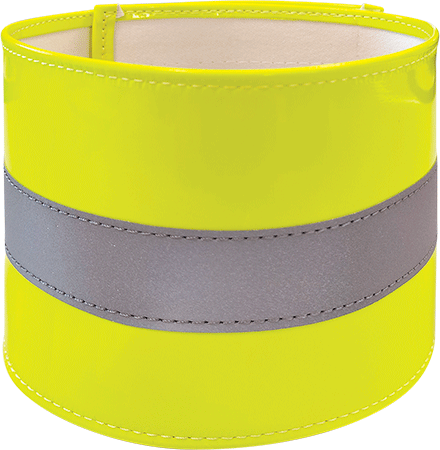 [BR14Y] BR14Y - bracciale PVC giallo fluo con banda rifrangente
