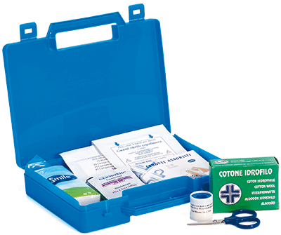 [BRV301] BRV301 - valigetta in PLP colore blu pronto soccorso x piccole ferite