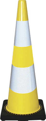 [CORV47Y] CORV47Y - cono giallo h.mm 900 2 bande rifrangenti classe 2 base caucciu'