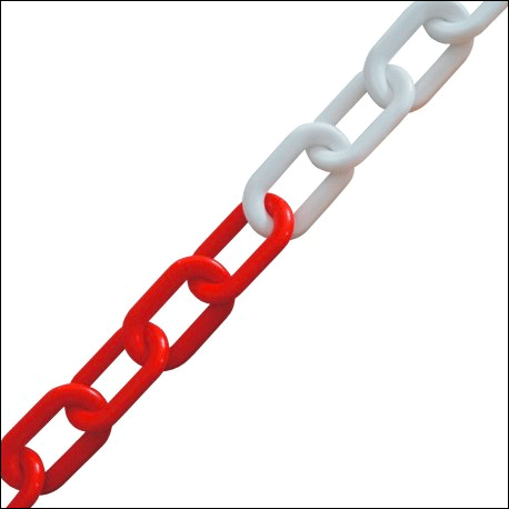 [CP105] CP105 - Catena plastica colore bianco rosso