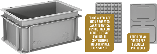 [CPLC260] CPLC260 - contenitore grigio multiuso sovrapponibile fondo pieno