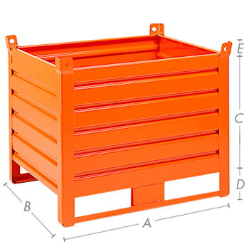 [CPLS20A] CPLS20A - Contenitore in lamiera con slitta portata 1000kg