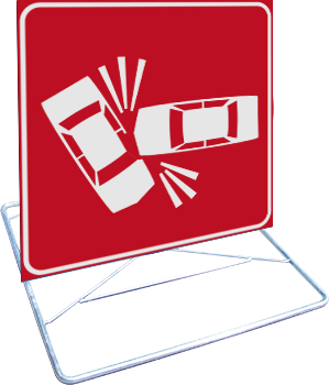 [CVGLR9062] CVGLR9062 - Cavalletto richiudibile con targa 60x60 CL 1 "incidente"