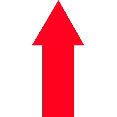 [DMF10R] DMF10R - conf.20 frecce adesive SAFE IN in PVC dimensioni 100x65 mm col.ROSSO