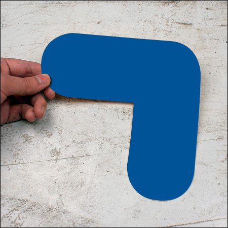 [DML2B] DML2B - conf.10 delimitatori ades.pallet a L SAFE IN dim.200x200mm col.BLU