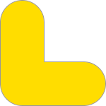 [DML2Y] DML2Y - conf.10 delimitatori ades.pallet a L SAFE IN dim.200x200mm col.GIALLO