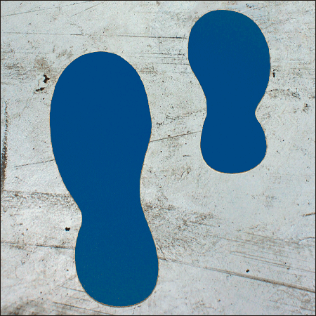 [DMO24B] DMO24B - conf.20 orme adesive SAFE IN in PVC dimensioni 240x90 mm colore BLU