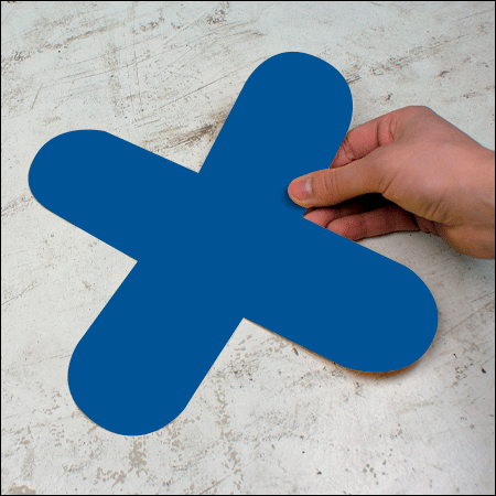 [DMX3B] DMX3B - conf.10 delimitatori ades.pallet a X SAFE IN dim.300x300mm col.BLU
