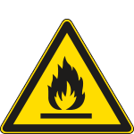 [E1102WS] E1102WS - Etichetta adesiva pericolo infiammabilita' EN ISO 7010
