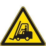 [E1109KS] E1109KS - Etichetta adesiva pericolo carrelli in movimento EN ISO 7010