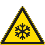 [E1136K] E1136K - Cartello pericolo bassa temperatura solo simbolo EN ISO 7010