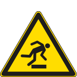 [E1137X] E1137X - Cartello pericolo ostacolo in basso solo simbolo EN ISO 7010