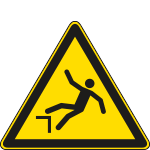 [E1138KS] E1138KS - Etichetta adesiva pericolo caduta con dislivello EN ISO 7010