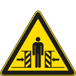 [E1143X] E1143X - Cartello pericolo di schiacciamento solo simbolo EN ISO 7010