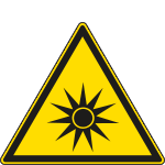 [E1145X] E1145X - Cartello pericolo radiazioni ottiche solo simbolo EN ISO 7010