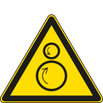 [E1147X] E1147X - Cartello pericolo rulli rotanti solo simbolo EN ISO 7010