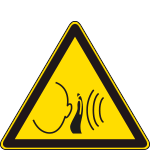 [E1178KS] E1178KS - Etichetta adesiva pericolo forte suono improvviso EN ISO 7010