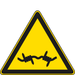 [E1179K] E1179K - cartello pericolo filo spinato EN ISO 7010