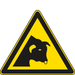 [E1180K] E1180K - cartello pericolo presenza toro EN ISO 7010