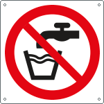 [E1303X] E1303X - Cartello divieto bere acqua solo simbolo EN ISO 7010