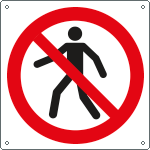 [E1304Y] E1304Y - Cartello divieto passaggio pedoni EN ISO 7010