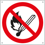 [E1305W] E1305W - cartello divieto usare fiamme libere solo simbolo EN ISO 7010