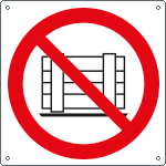 [E1335KS] E1335KS - Etichetta adesiva vietato depositare materiali EN ISO 7010