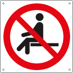 [E1345KS] E1345KS - etichetta adesiva vietato sedersi EN ISO 7010