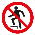 [E1346W] E1346W - cartello divieto vietato salire solo simbolo EN ISO 7010