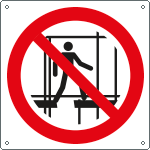 [E1349X] E1349X - cartello divieto uso impalcatura incompleta solo simbolo EN ISO 7010
