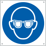 [E1351X] E1351X - Cartello obbligo indossare protezione occhi solo simbolo EN ISO 7010