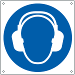 [E1356W] E1356W - Cartello obbligo indossare protezione udito solo simbolo EN ISO 7010
