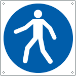 [E1381K] E1381K - Cartello obbligo utilizzare il percorso ped..solo simbolo EN ISO 7010