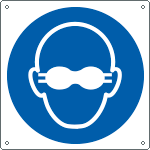 [E1386KS] E1386KS - Etichetta adesiva uso occhiali lenti opache EN ISO 7010