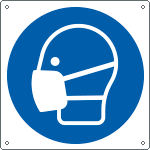 [E1389X] E1389X - Cartello obbligo indossare la maschera solo simbolo EN ISO 7010