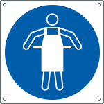 [E1396W] E1396W - Cartello obbligo usare grembiule protettivo solo simbolo EN ISO 7010