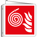 [E15106BIY] E15106BIY - cartello bifacciale simbolo idrante F019